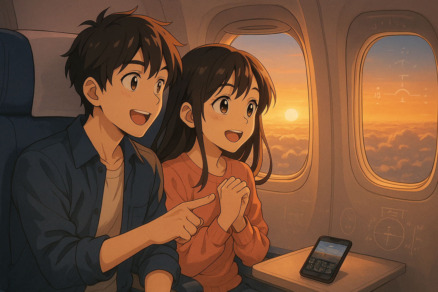 Illustration of flight together